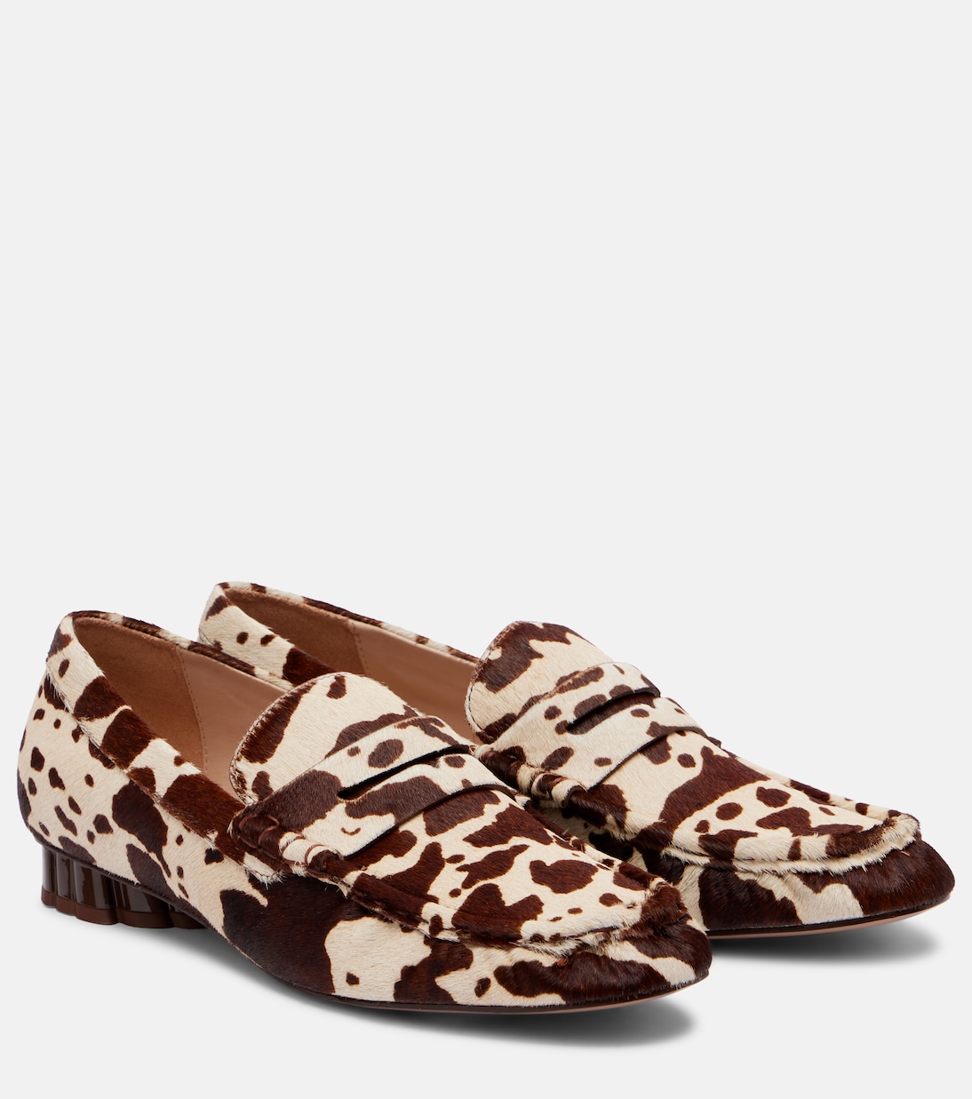 Printed calf hair penny loafers | Farm Rio
