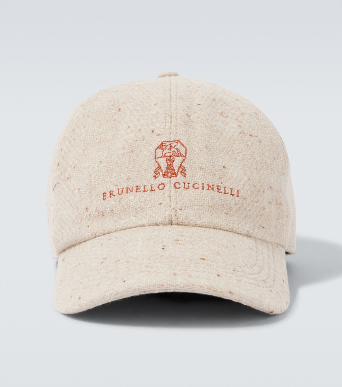 Herringbone wool and cashmere baseball cap | Brunello Cucinelli