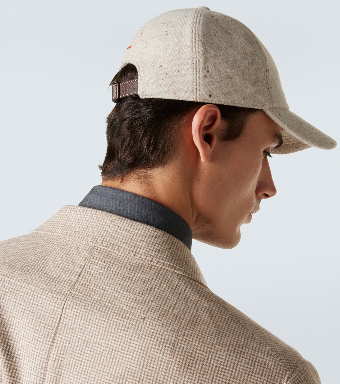 Herringbone wool and cashmere baseball cap | Brunello Cucinelli