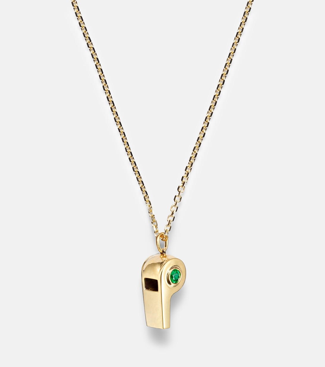 18kt gold pendant necklace with emeralds  | Anita Ko