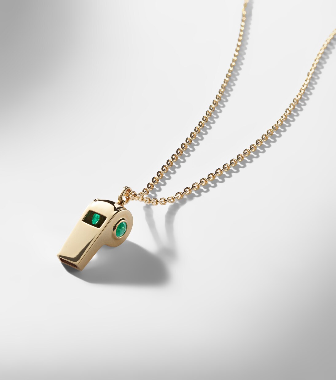 18kt gold pendant necklace with emeralds  | Anita Ko