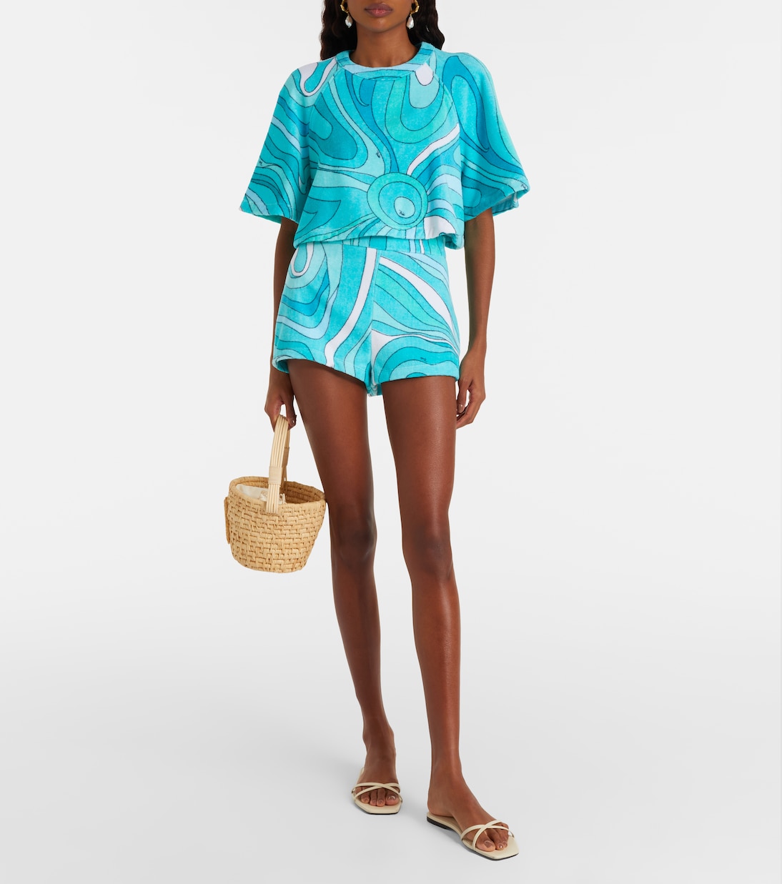 Iride cotton terry crop top | Pucci