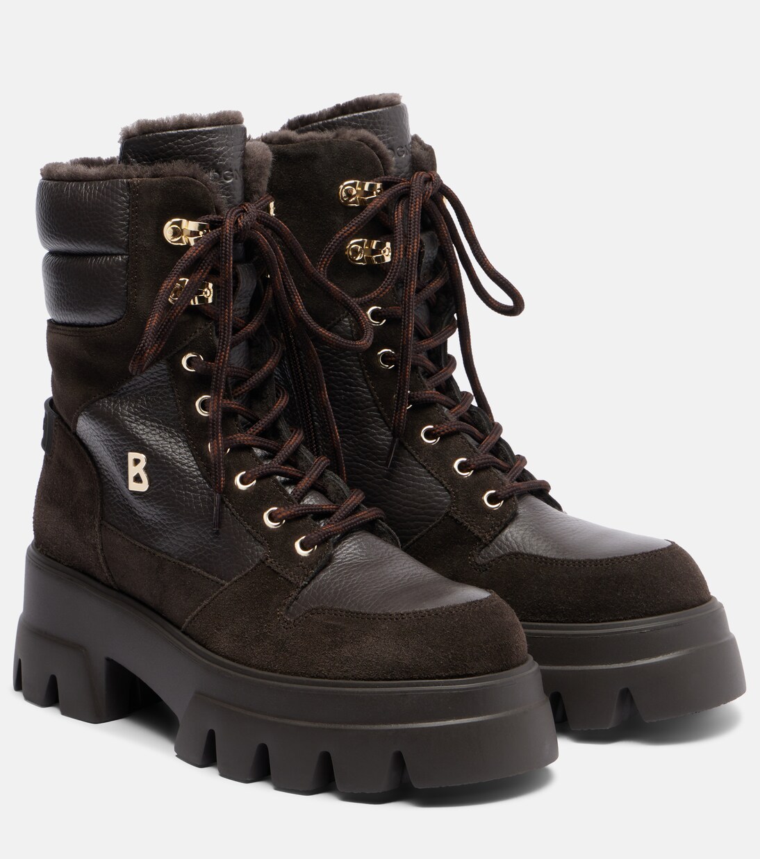 Sapporo shearling-lined leather lace-up boots | Bogner