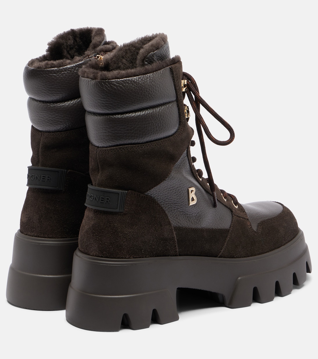 Sapporo shearling-lined leather lace-up boots | Bogner