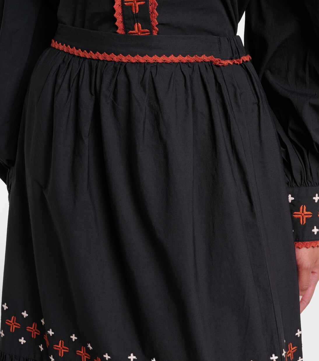 Falda larga de algodón bordada | Farm Rio