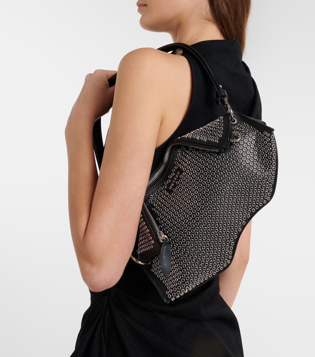 Pochette Manta en cuir à ornements | McQueen