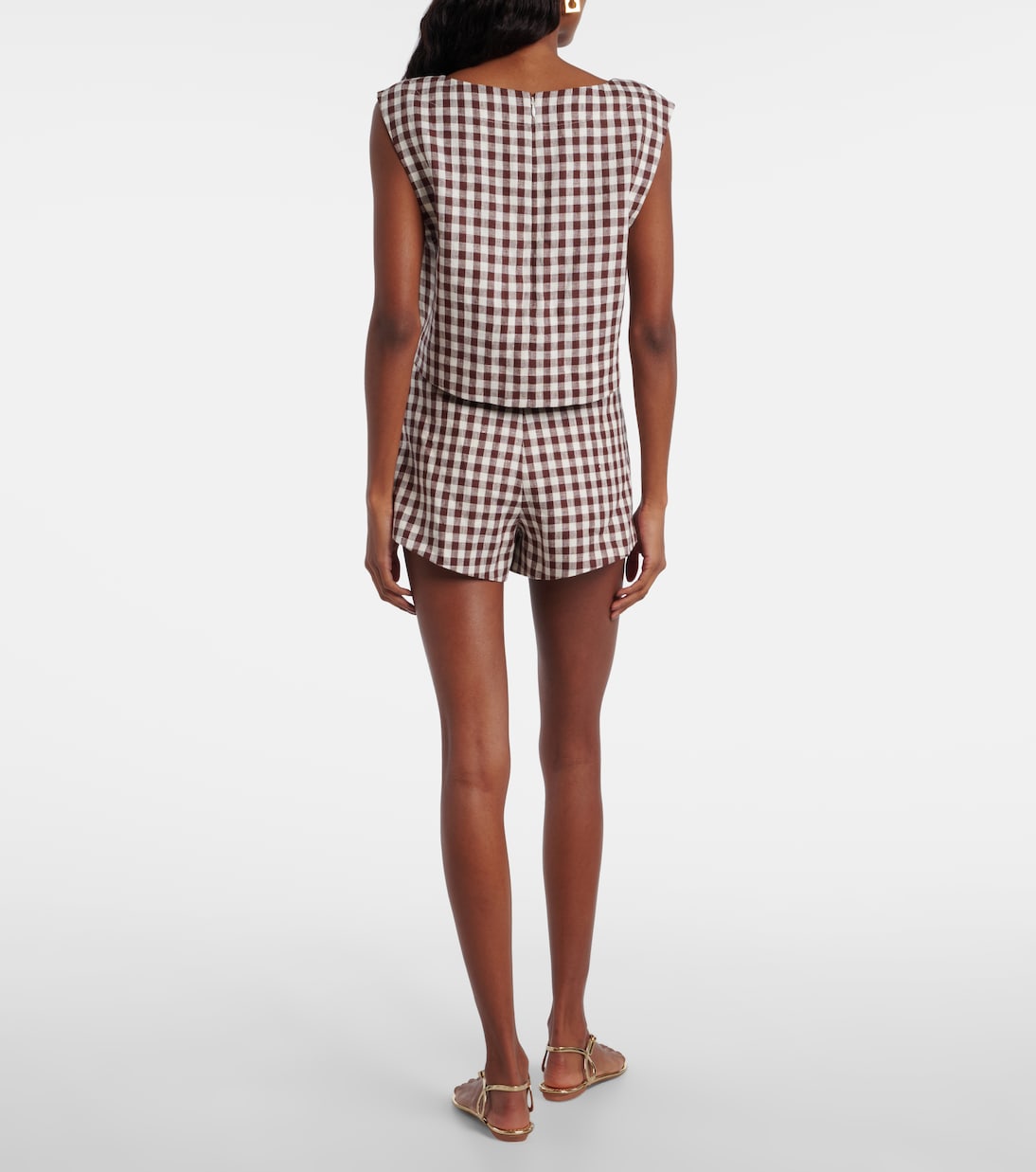 Sadie gingham linen shorts | Posse