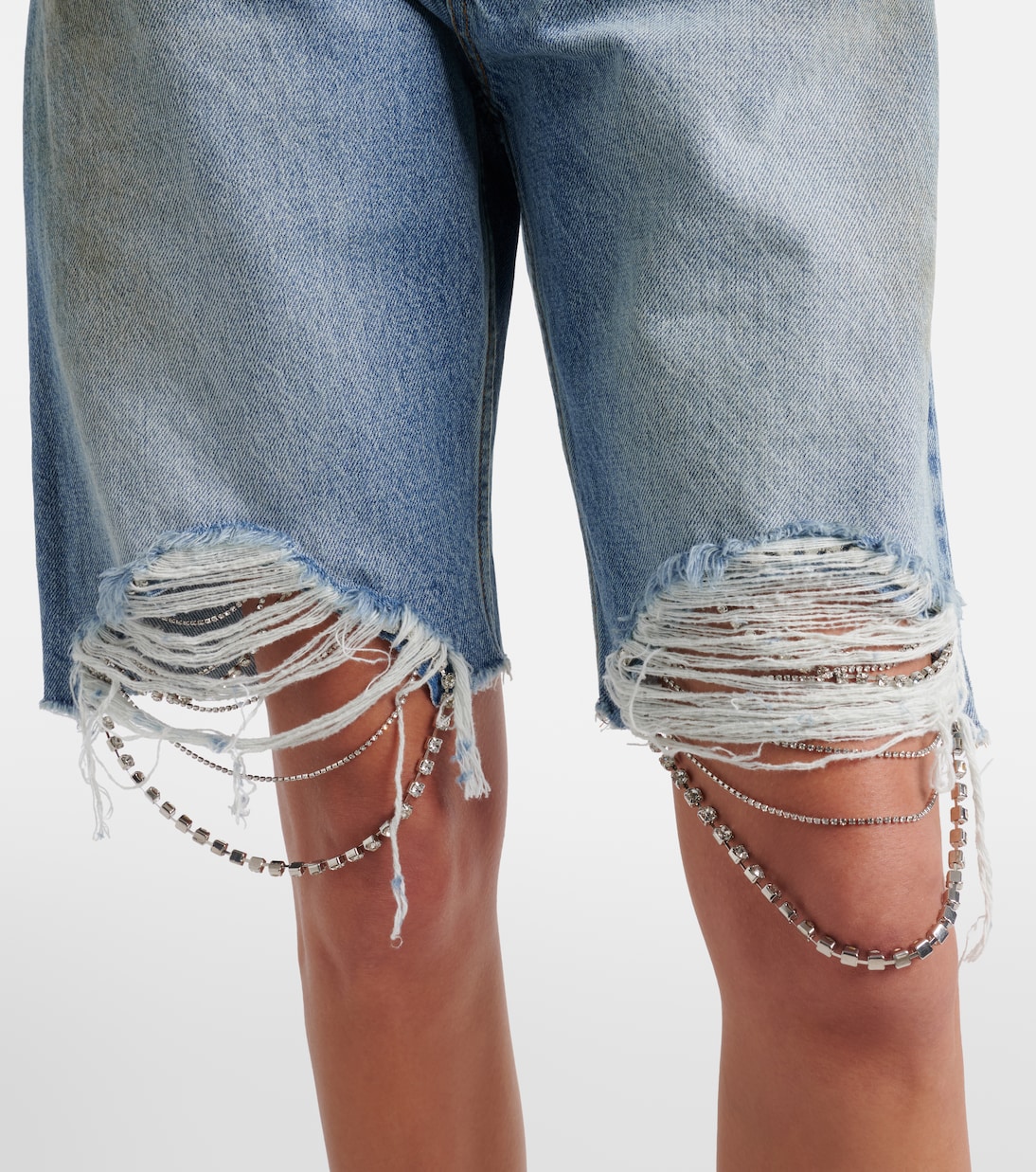 Verzierte Jeansshorts mit Kristallen | Area