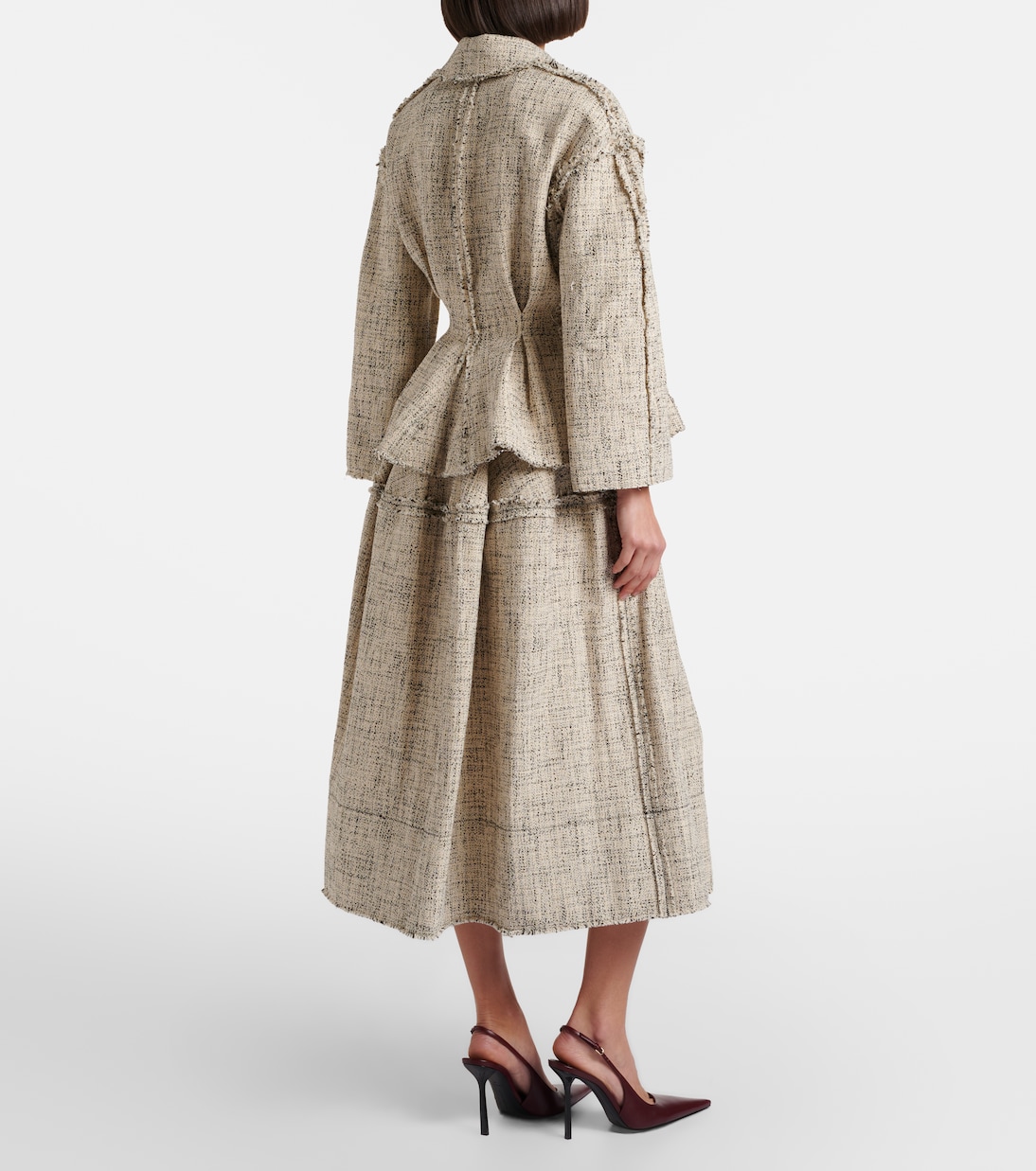 Cotton-blend tweed midi skirt | Erdem