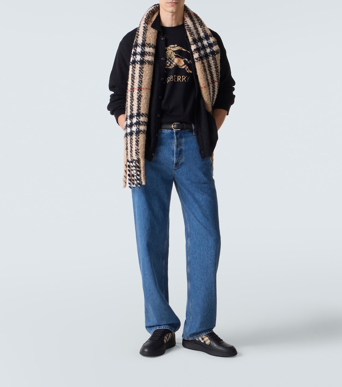 Terrace Burberry Check leather sneakers | Burberry