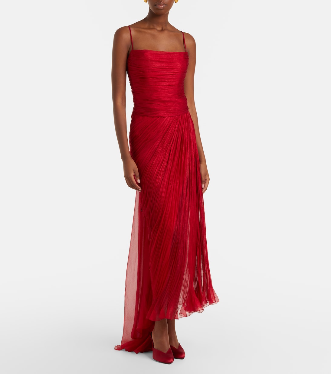 Vestido de fiesta Rio de muselina de seda drapeado | Maria Lucia Hohan