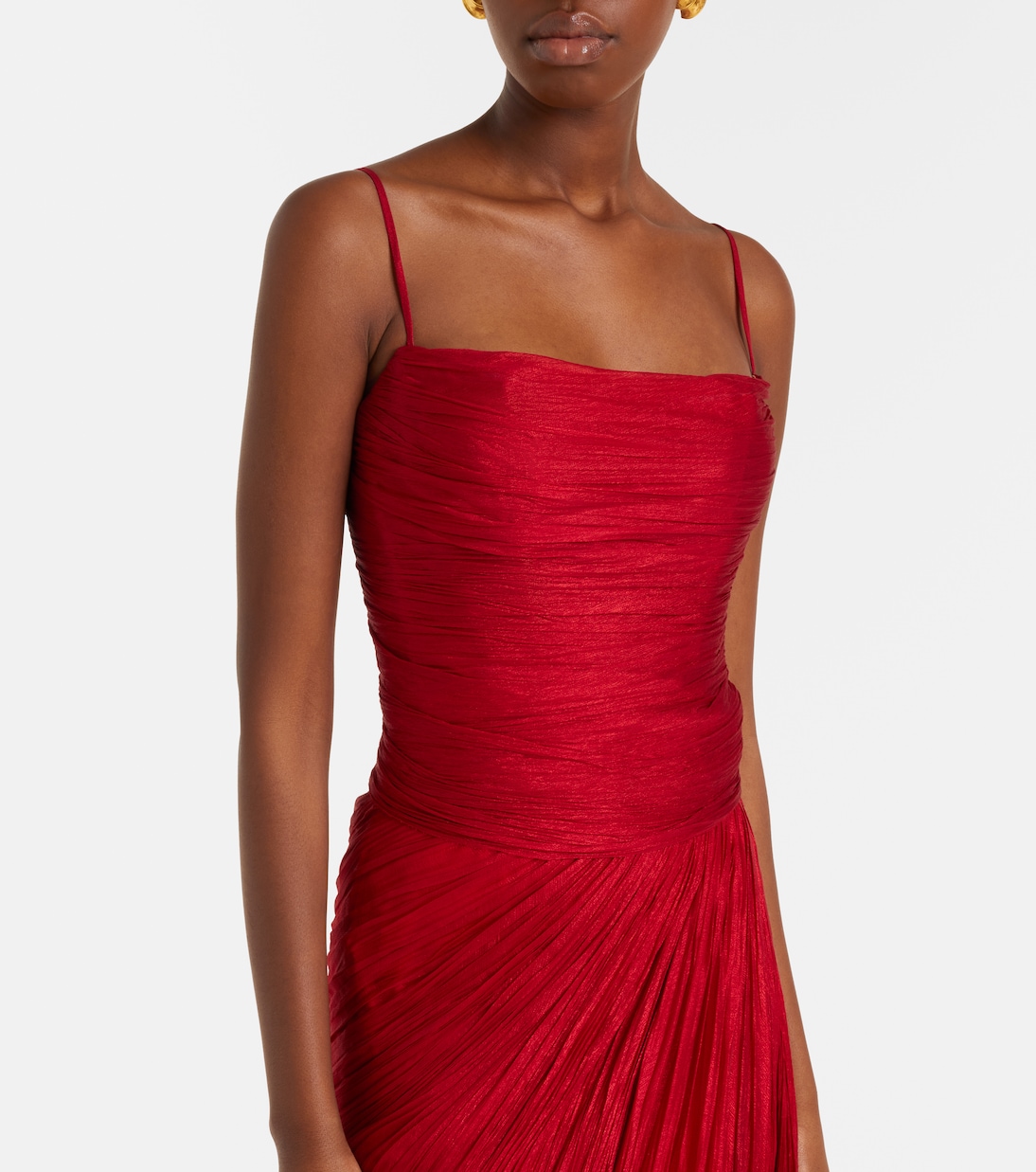 Vestido de fiesta Rio de muselina de seda drapeado | Maria Lucia Hohan