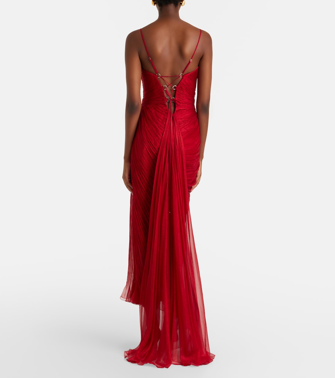 Vestido de fiesta Rio de muselina de seda drapeado | Maria Lucia Hohan