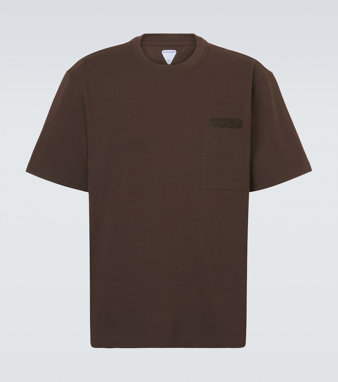 T-Shirt aus Baumwoll-Jersey mit Veloursleder | Bottega Veneta