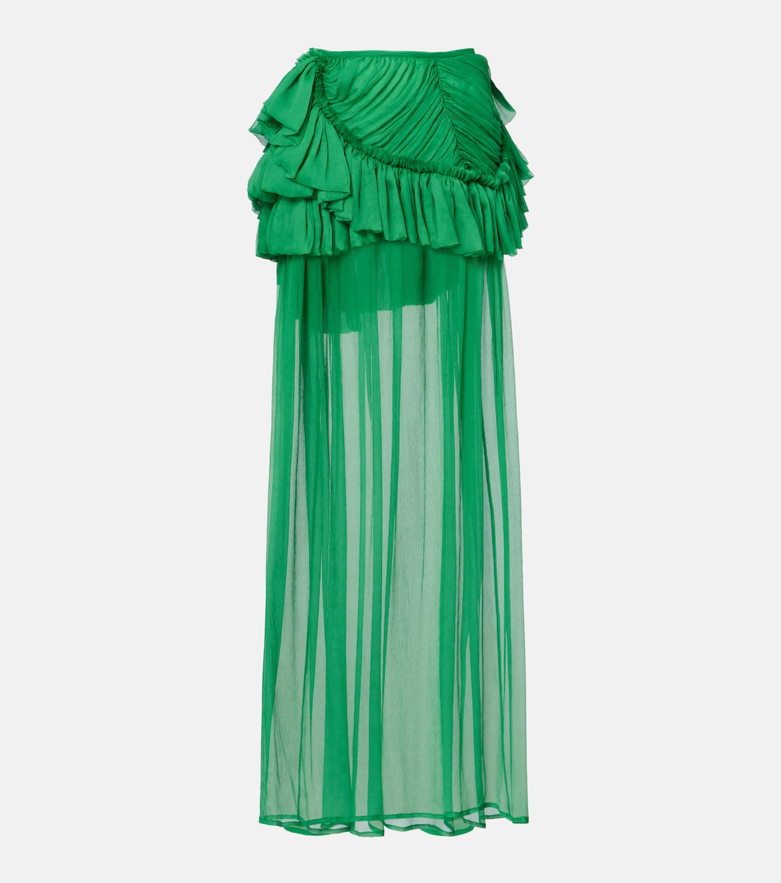 Ruffled silk muslin maxi skirt | Dries Van Noten