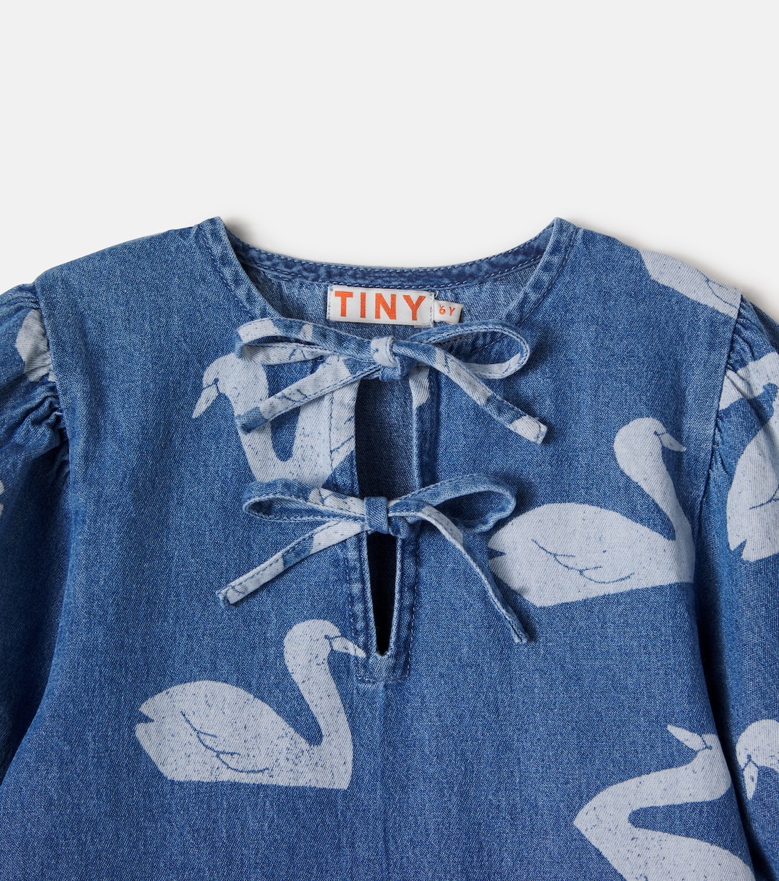 Printed denim dress | Tinycottons