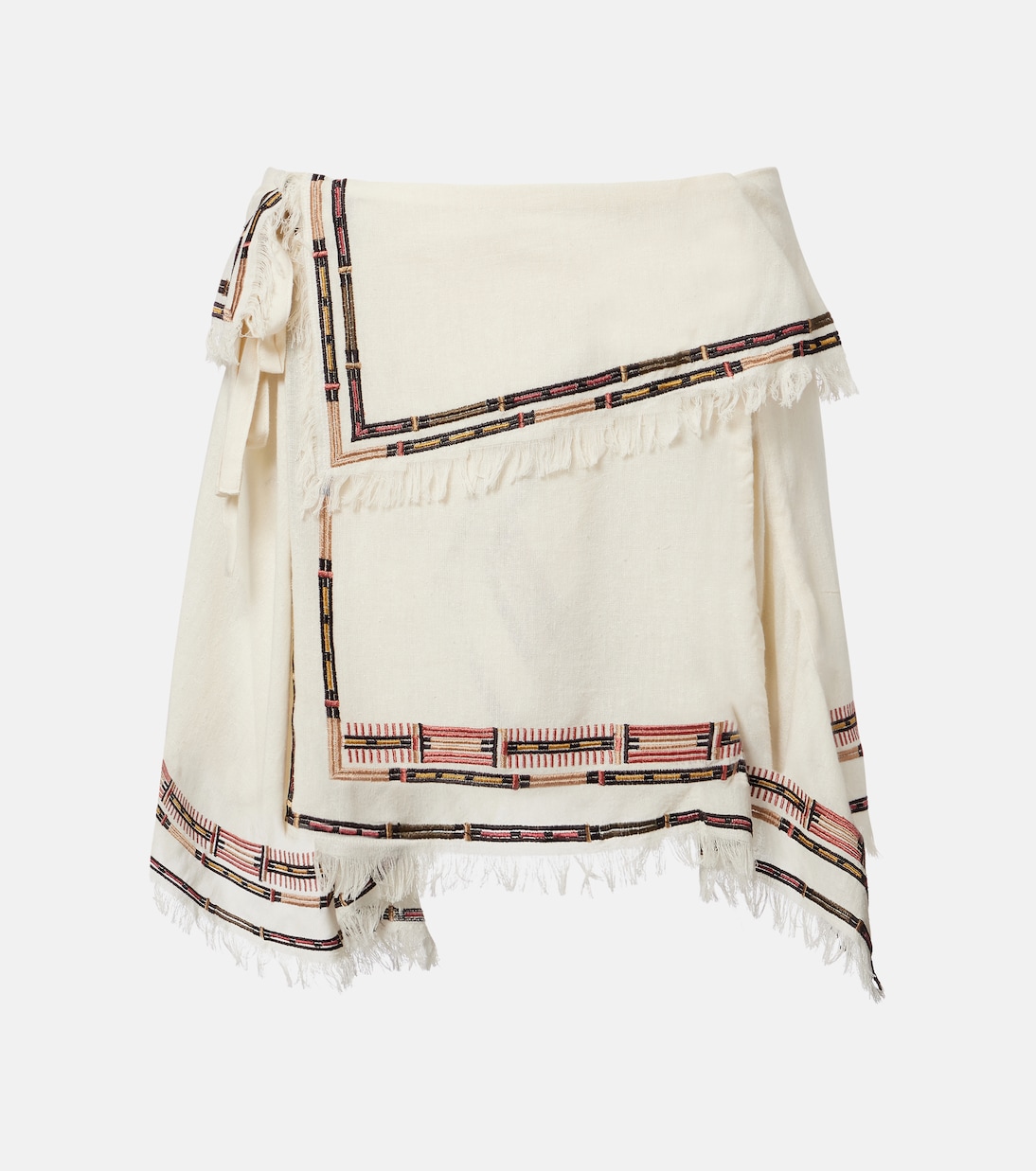 Feriel embroidered fringed silk wrap skirt | Isabel Marant