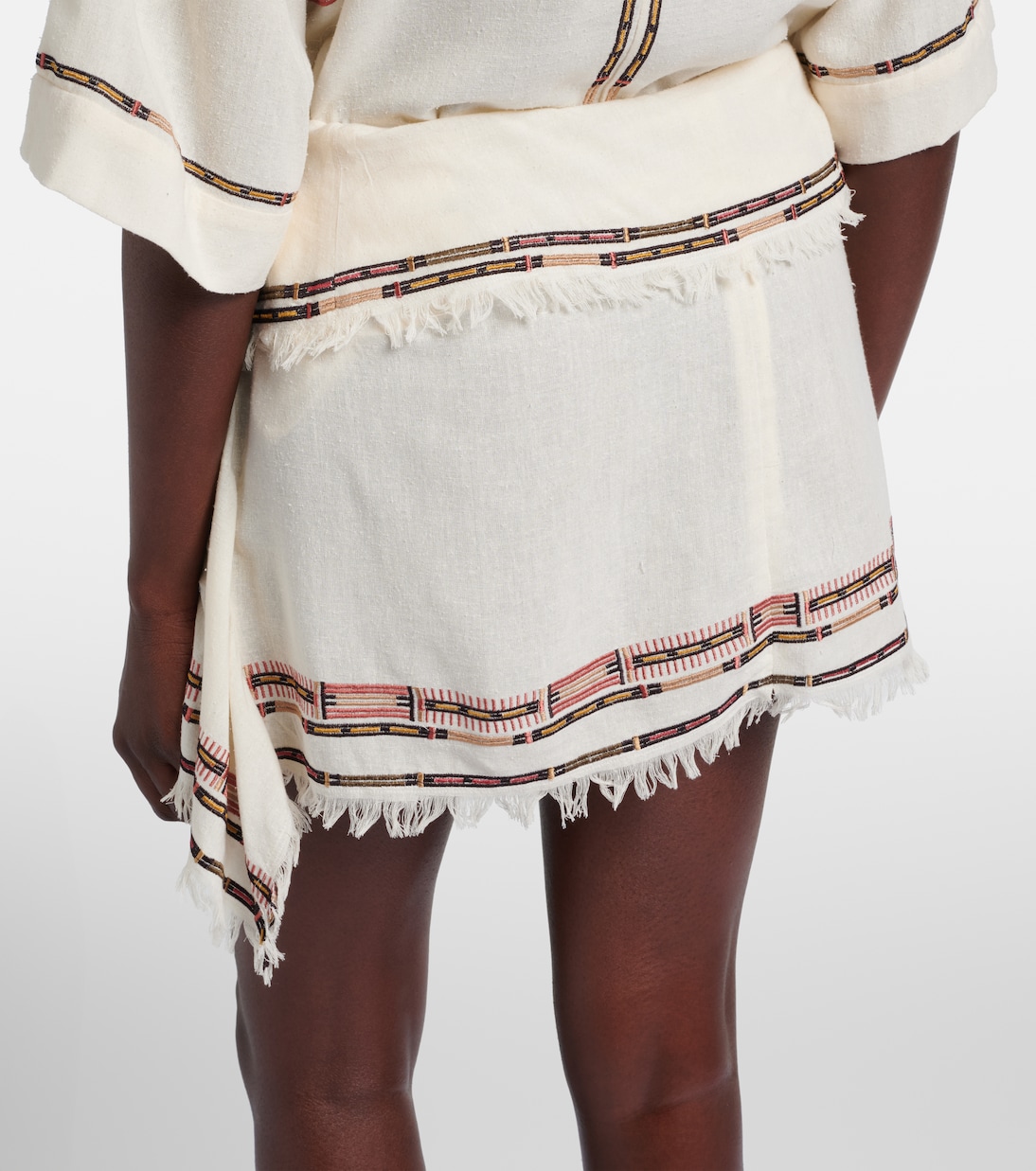 Feriel embroidered fringed silk wrap skirt | Isabel Marant