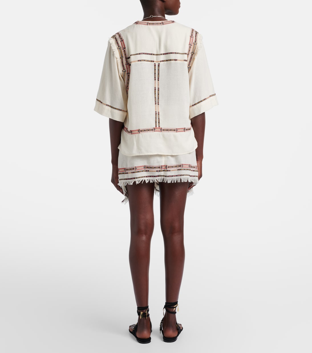 Feriel embroidered fringed silk wrap skirt | Isabel Marant