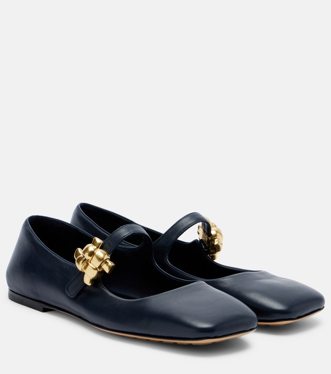 Lucy embellished leather Mary Jane flats | Bottega Veneta