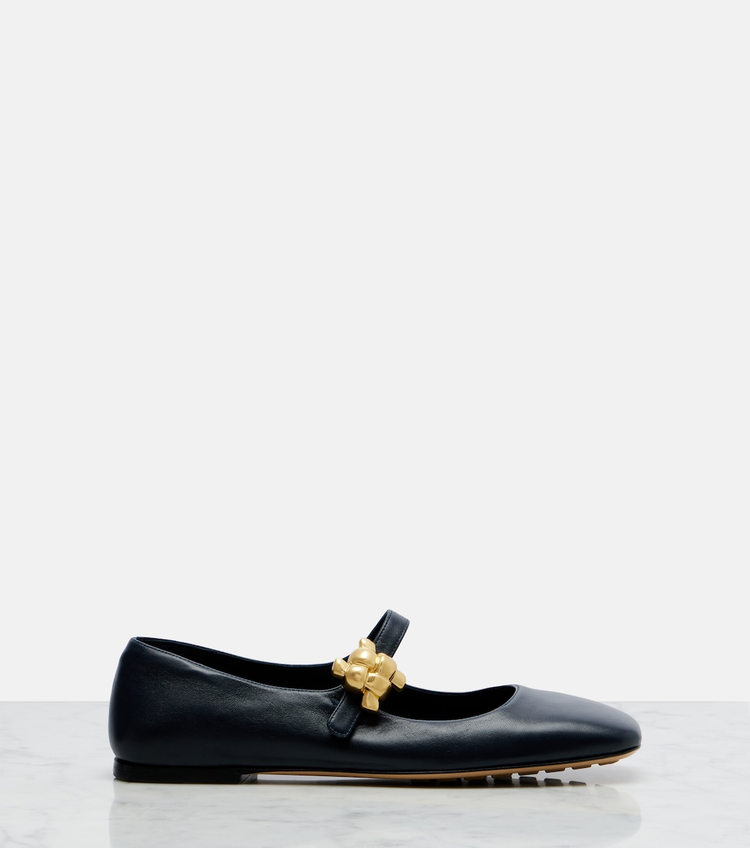 Lucy embellished leather Mary Jane flats | Bottega Veneta