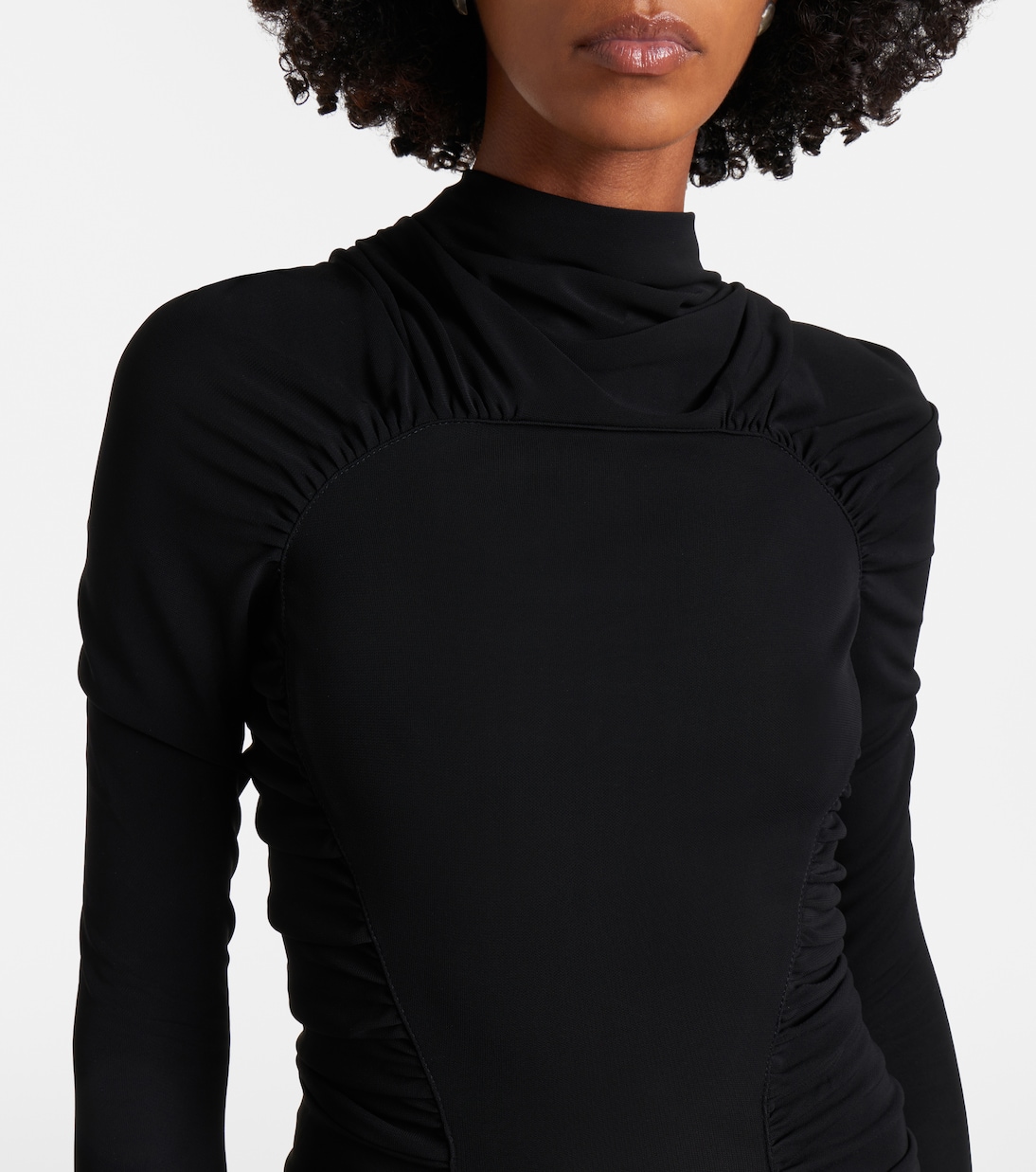Gathered asymmetric jersey midi dress | Victoria Beckham