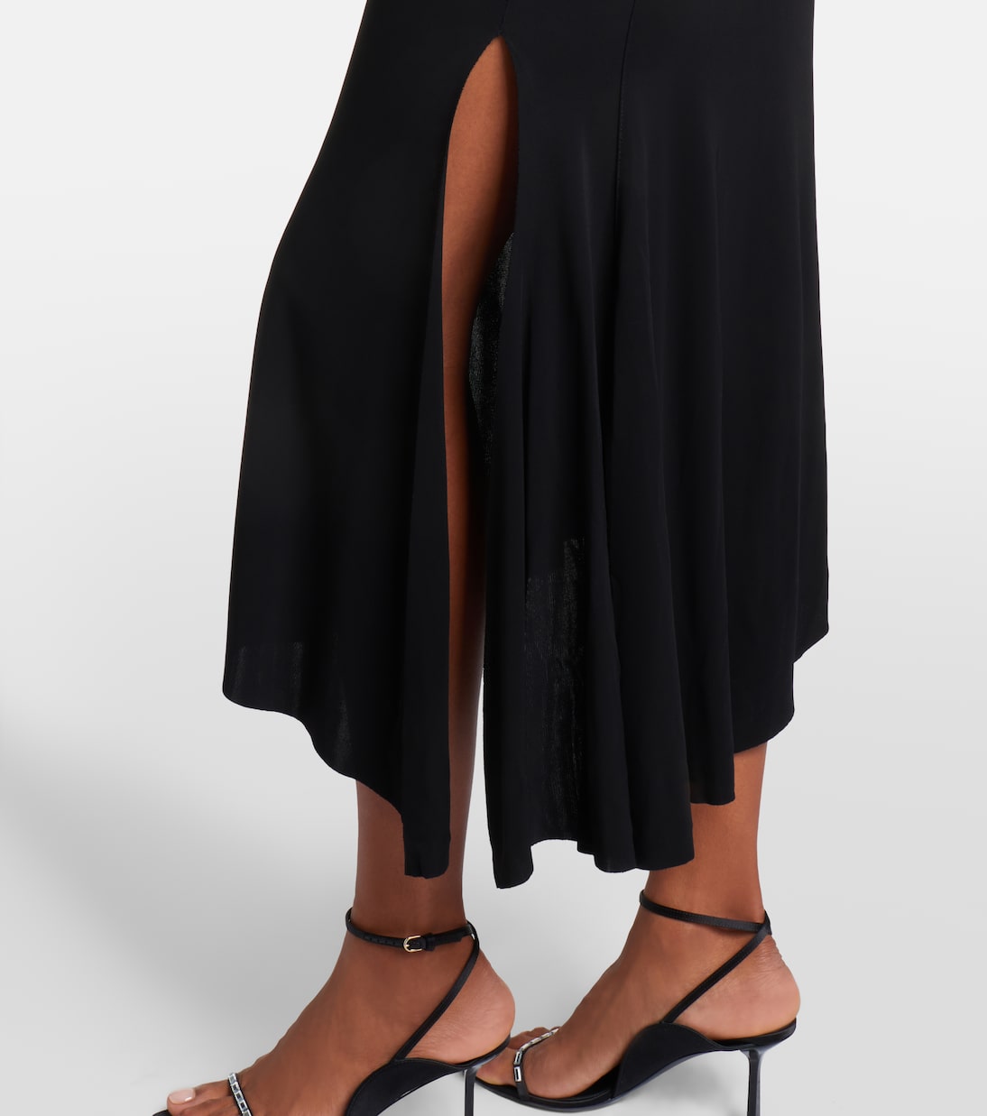 Gathered asymmetric jersey midi dress | Victoria Beckham