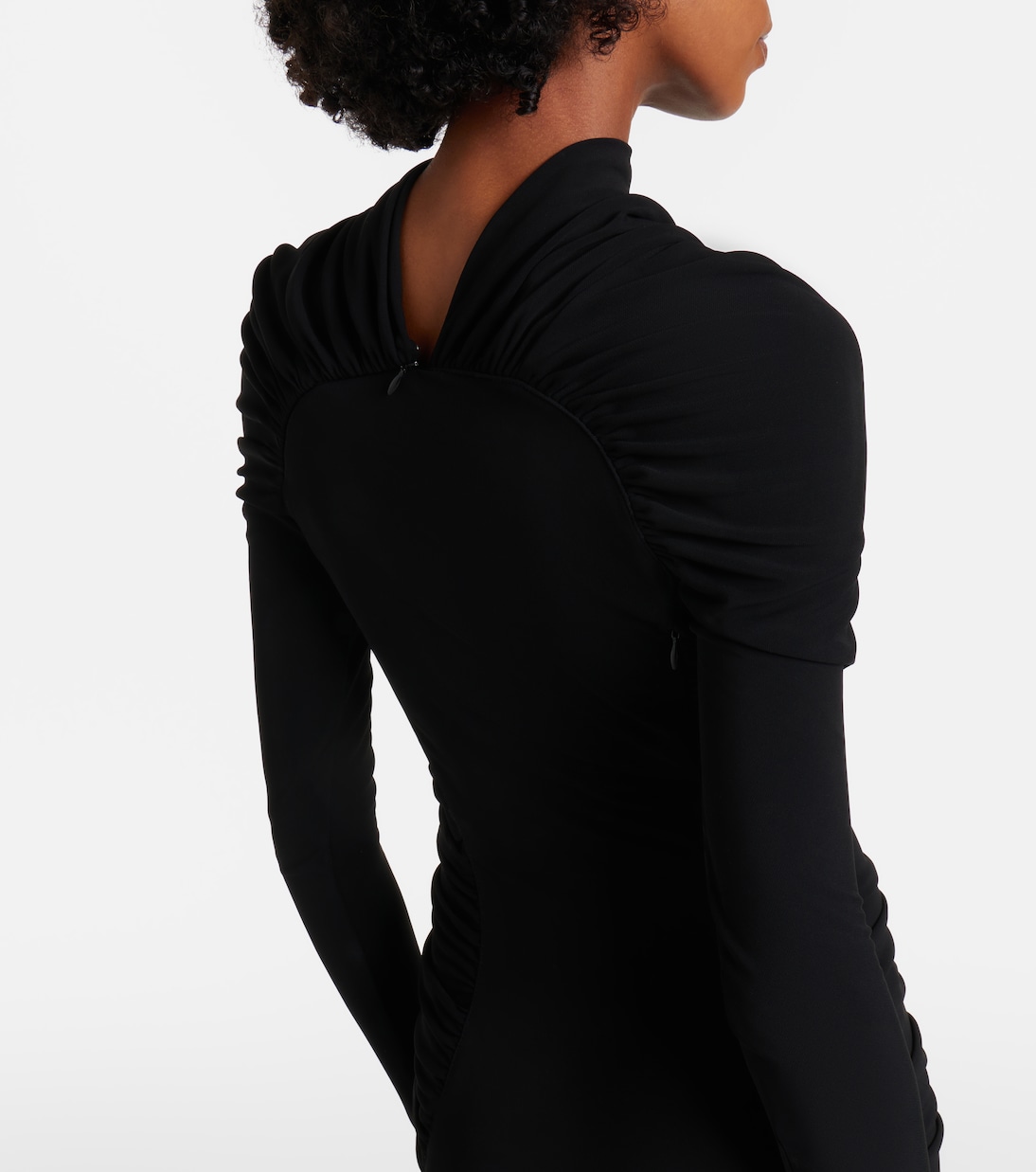 Gathered asymmetric jersey midi dress | Victoria Beckham