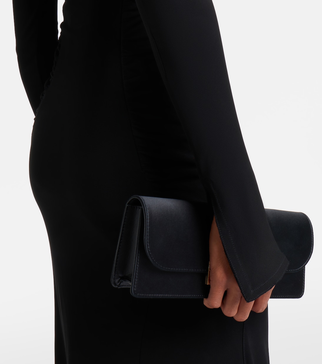 Gathered asymmetric jersey midi dress | Victoria Beckham