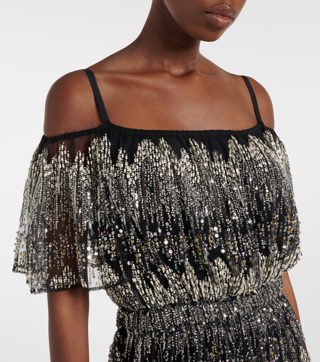 Embellished off-shoulder gown | Rabanne