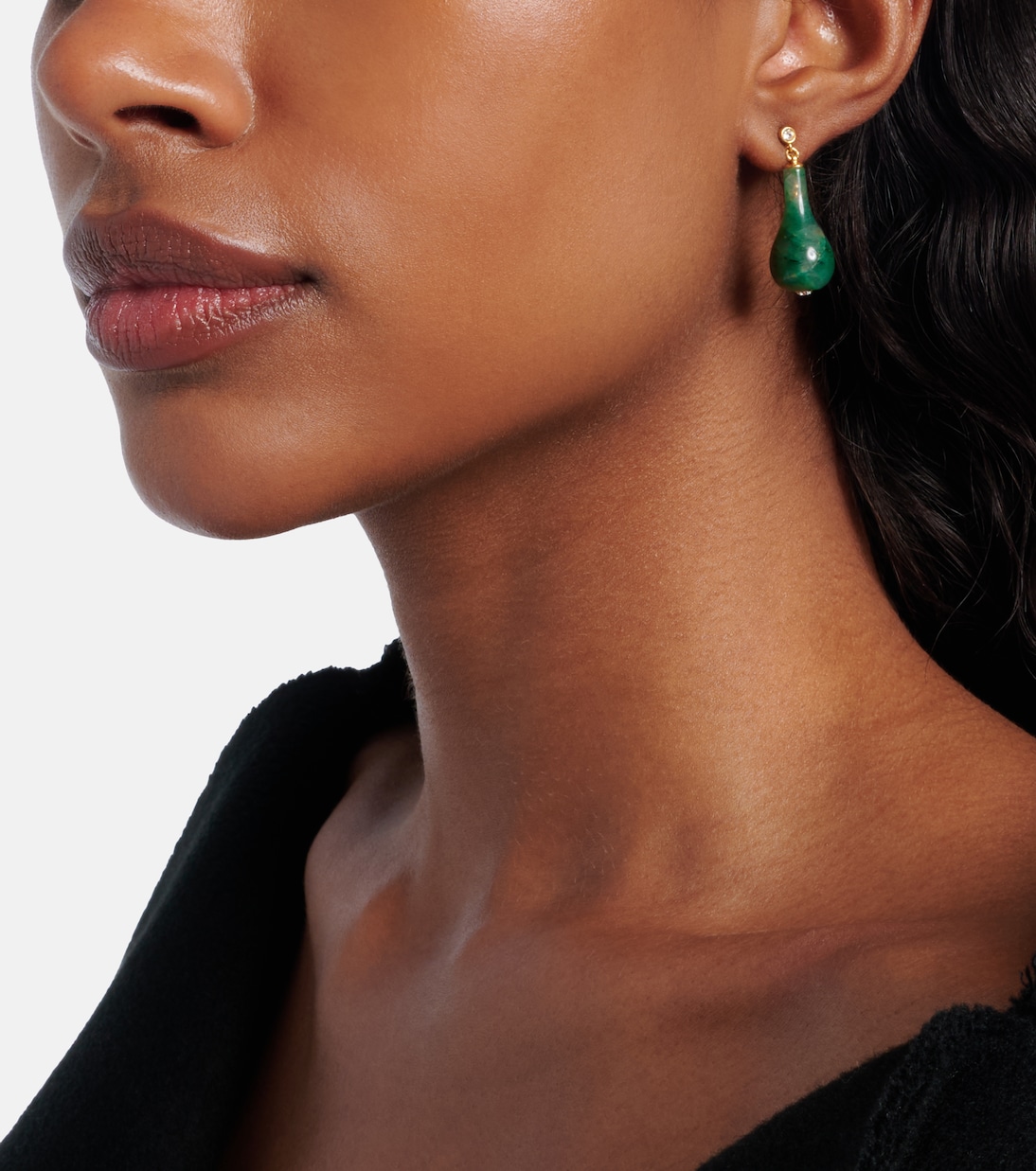 Jade 24kt gold-plated drop earrings | Toteme