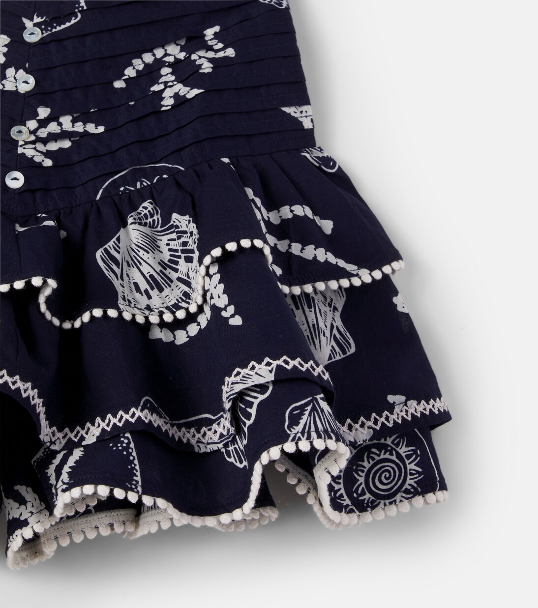 Printed ruffled cotton skirt | Poupette St Barth Kids
