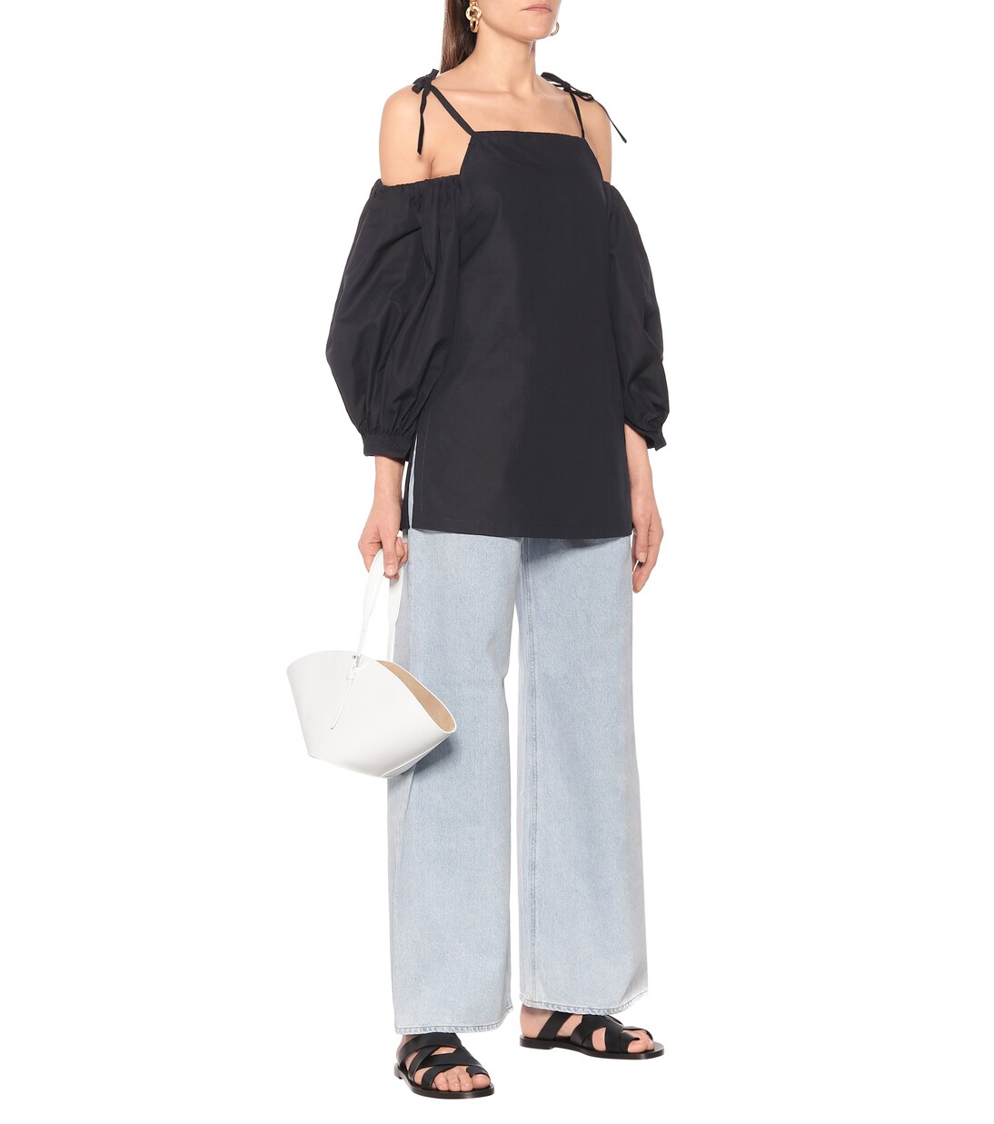 Top à encolure bardot en coton | Jil Sander