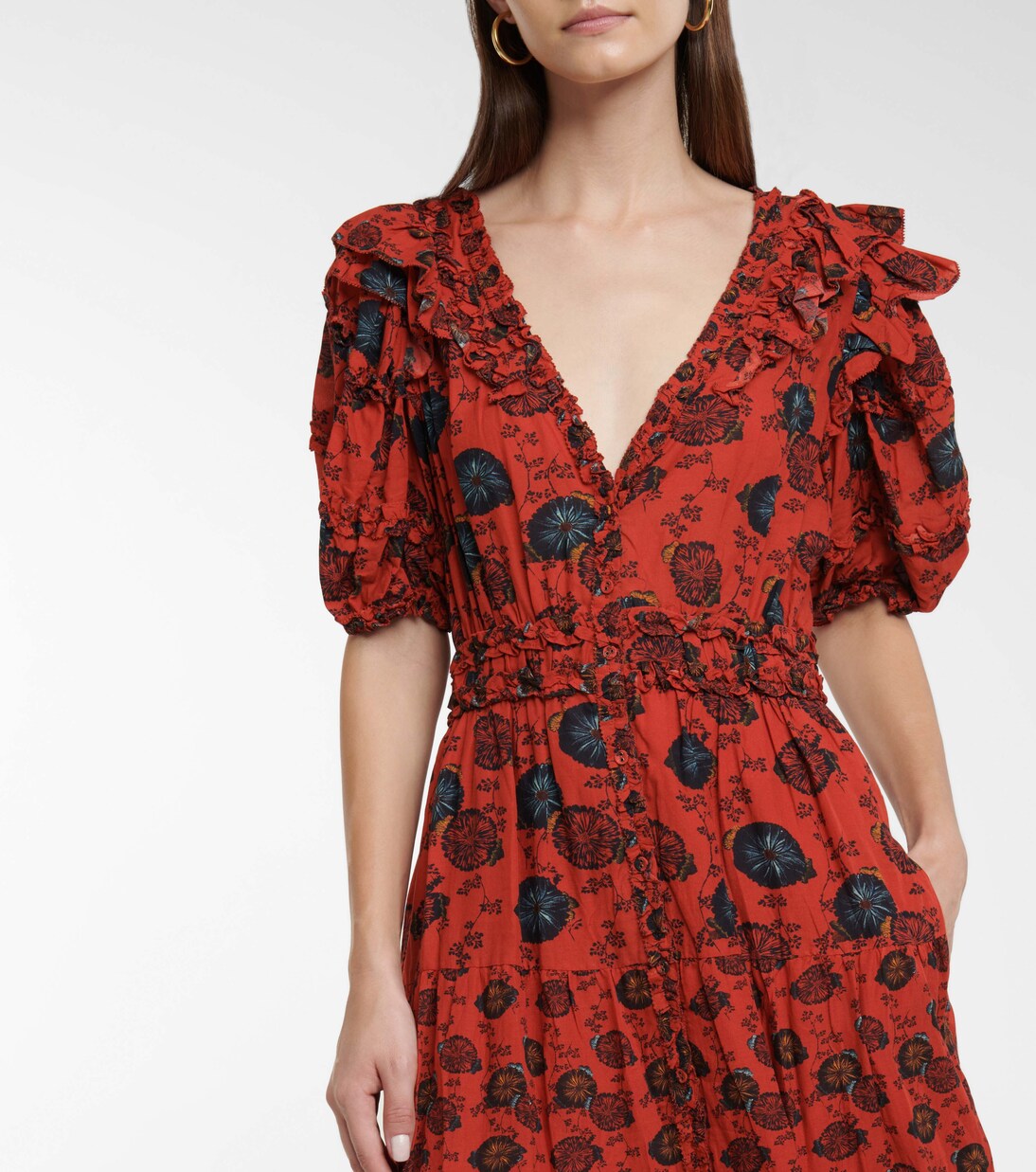 Robe midi Irvette en coton mélangé | Ulla Johnson