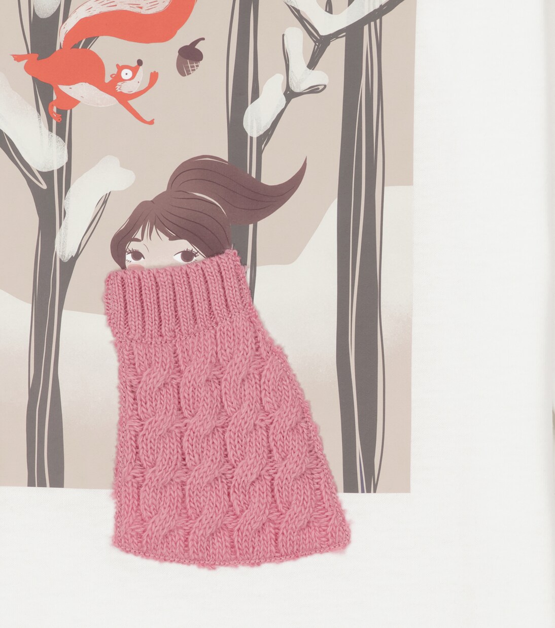 Wool-trimmed printed cotton jersey top | Il Gufo