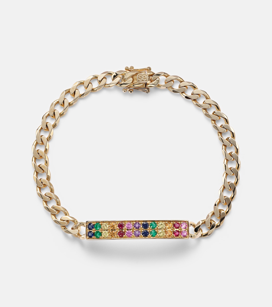 ID Bar 14kt gold chain bracelet with diamonds | Sydney Evan