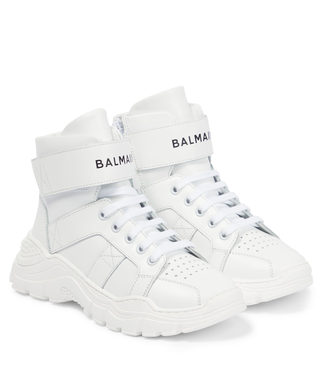 Logo leather sneakers | Balmain Kids