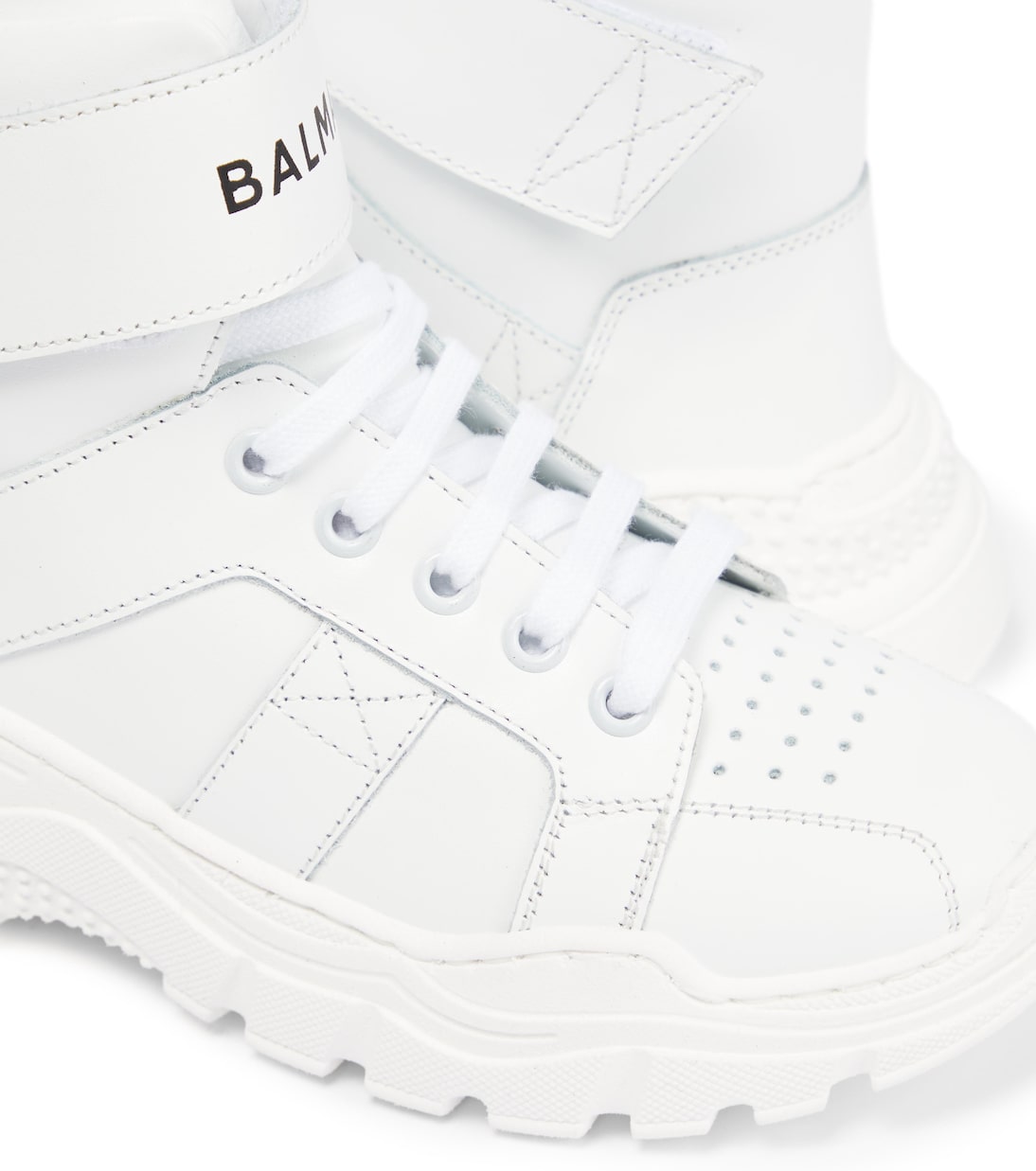 Logo leather sneakers | Balmain Kids