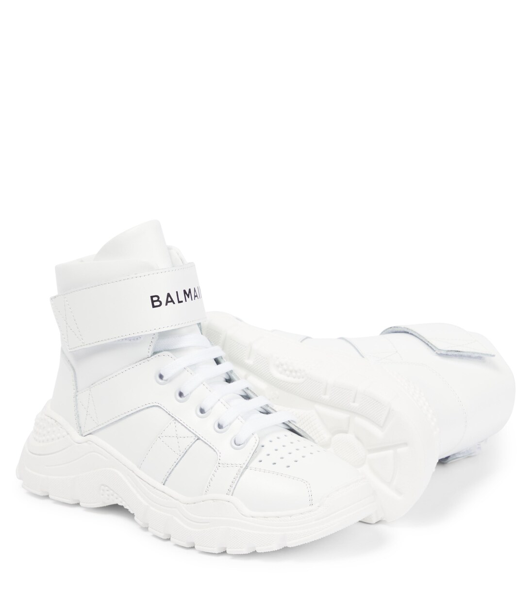 Logo leather sneakers | Balmain Kids