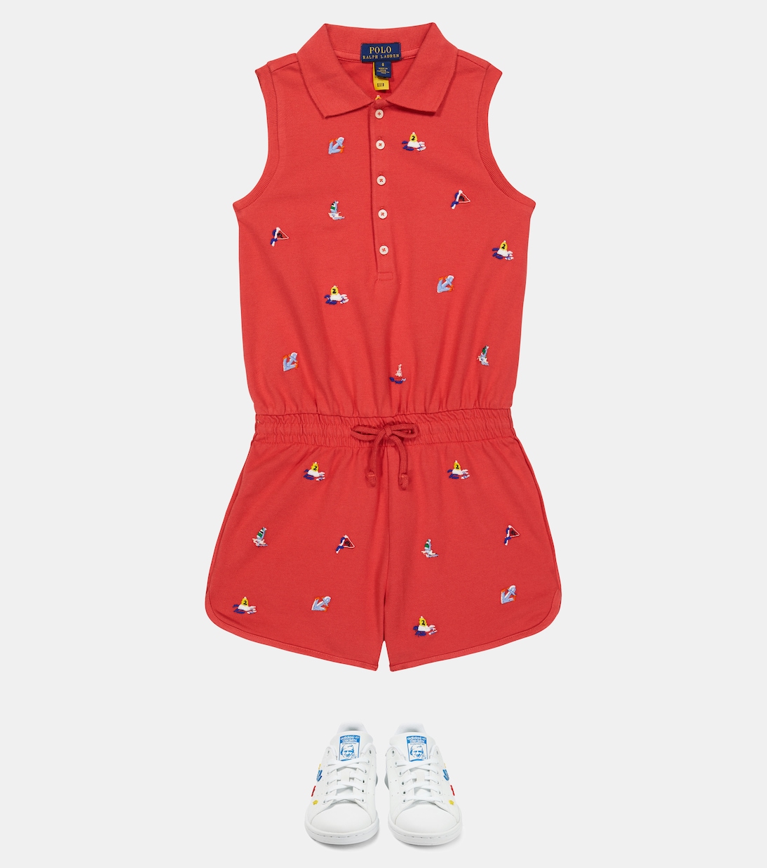 Embroidered cotton playsuit | Polo Ralph Lauren Kids