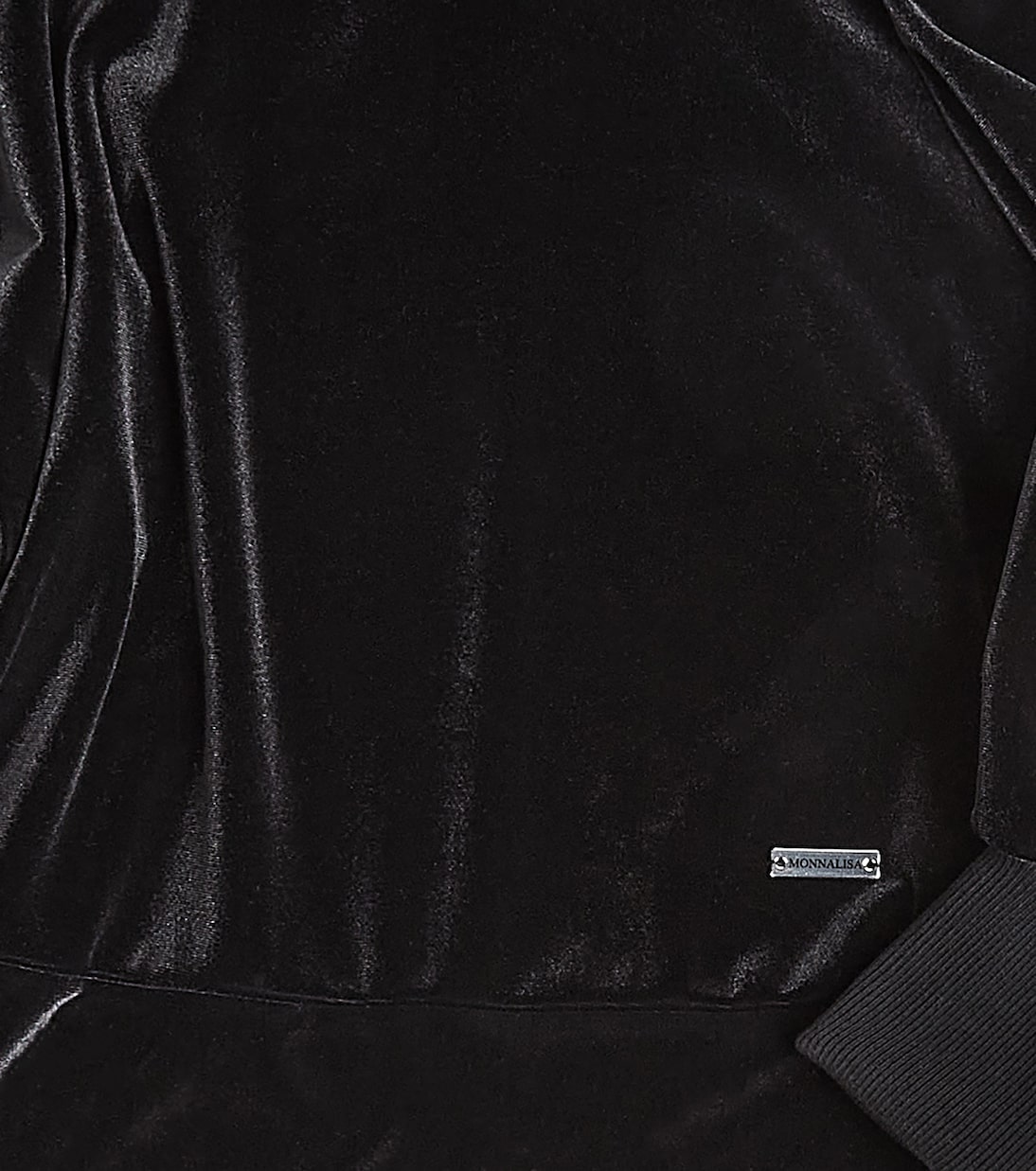 Tulle-trimmed velvet hoodie | Monnalisa