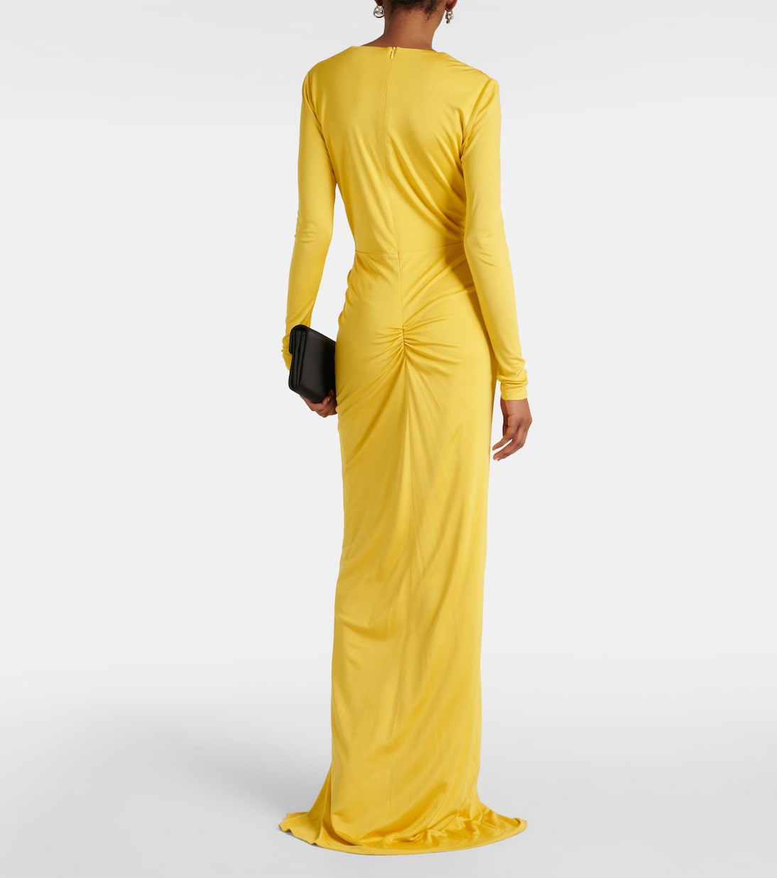 Brienne gathered jersey gown  | Costarellos