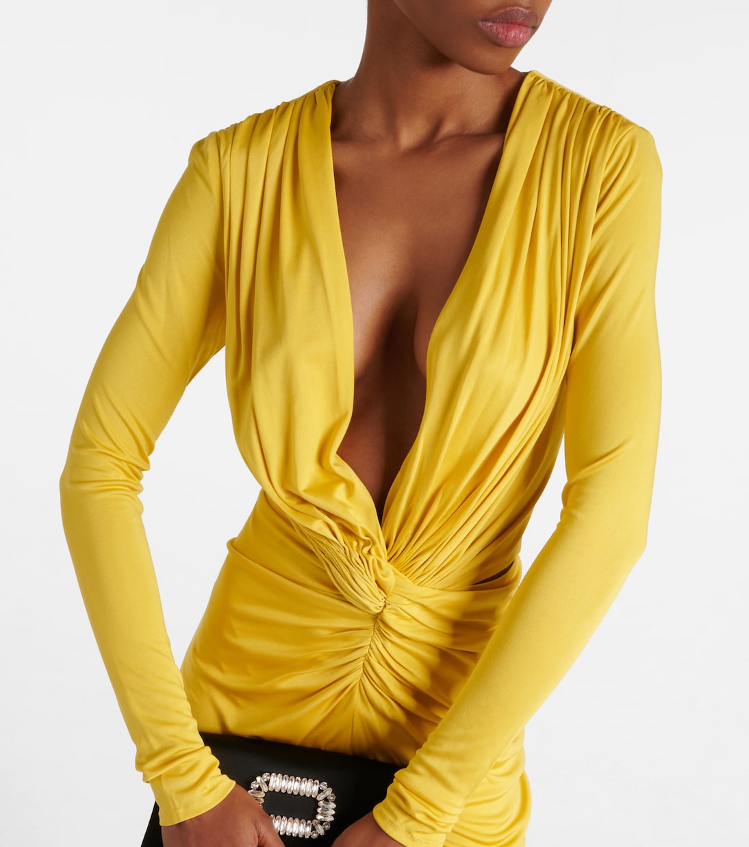 Brienne gathered jersey gown  | Costarellos