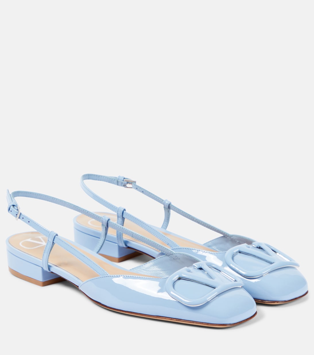 VLogo Signature leather slingback flats | Valentino Garavani