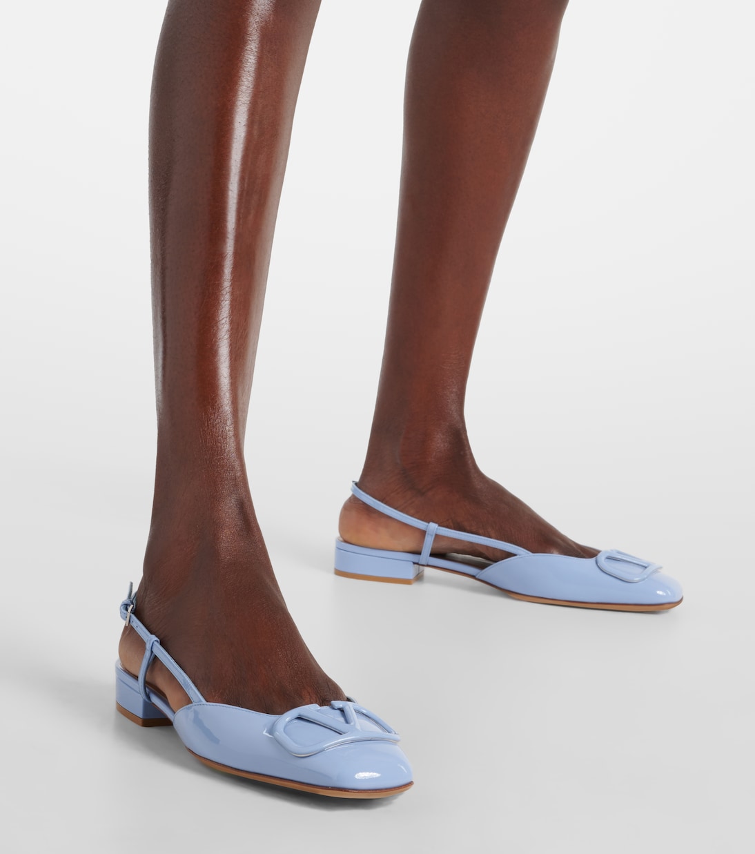 VLogo Signature leather slingback flats | Valentino Garavani