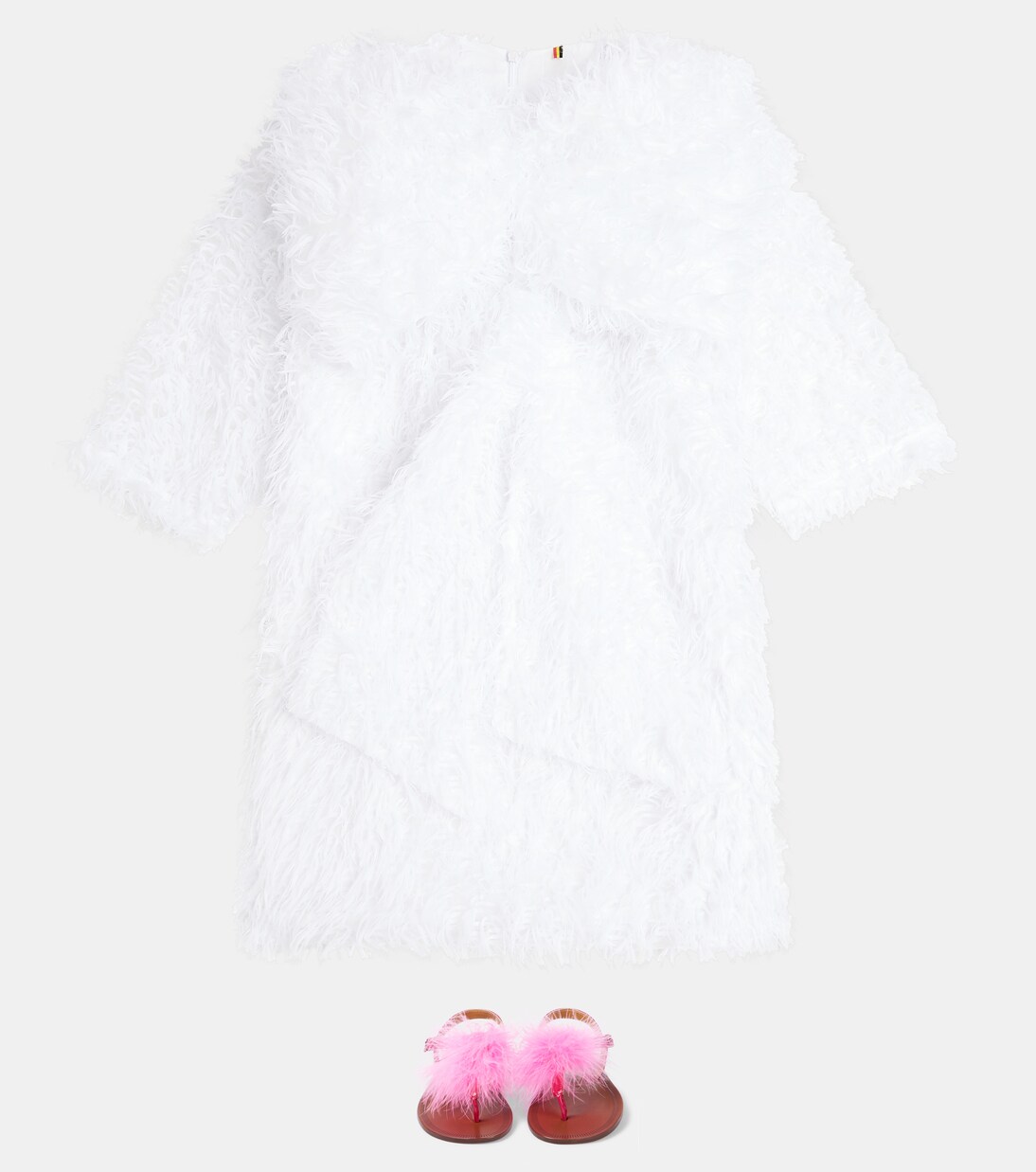 Bow-detail faux feather dress | Caroline Bosmans