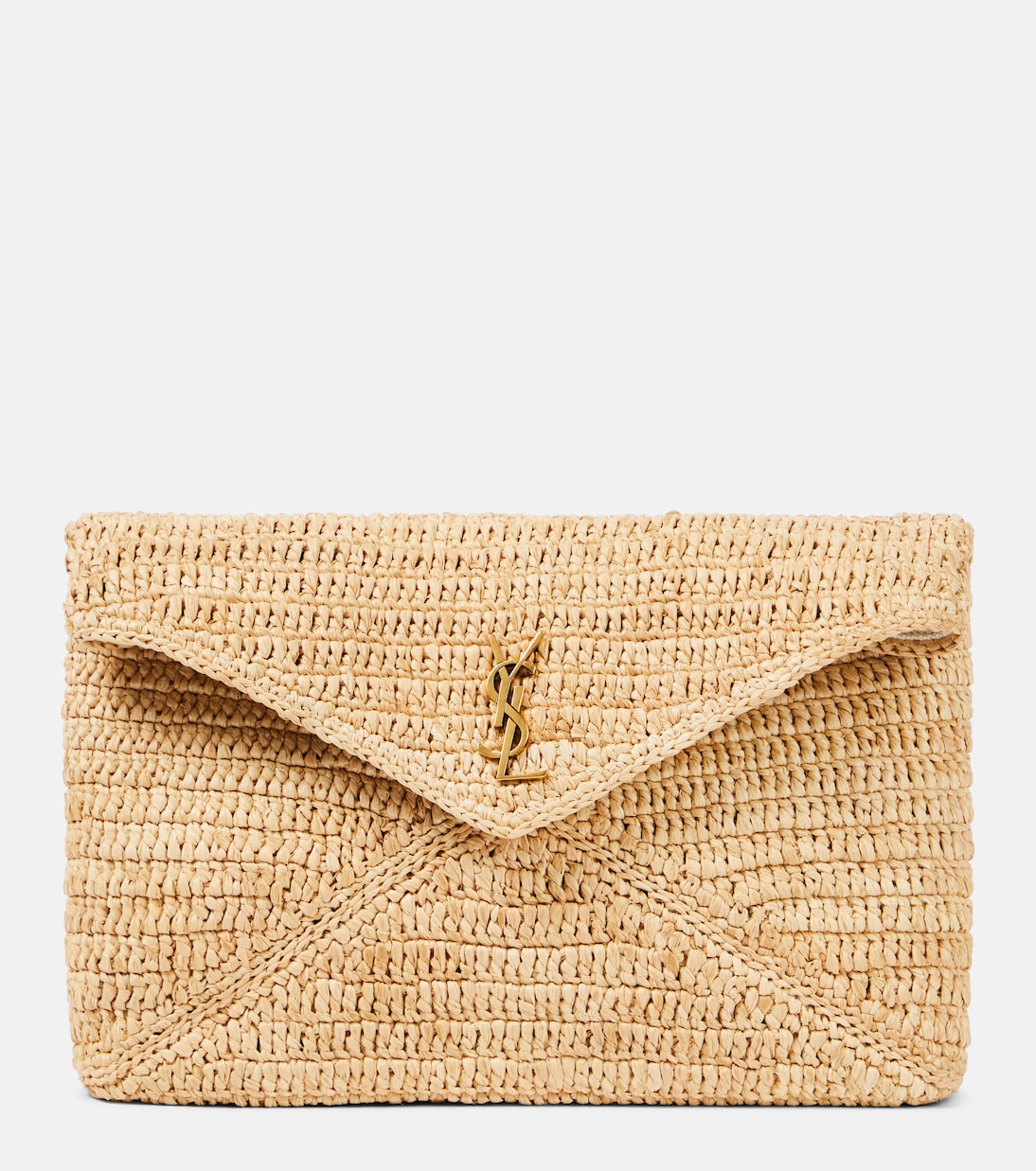 Pochette Cassandre Large in rafia | Saint Laurent