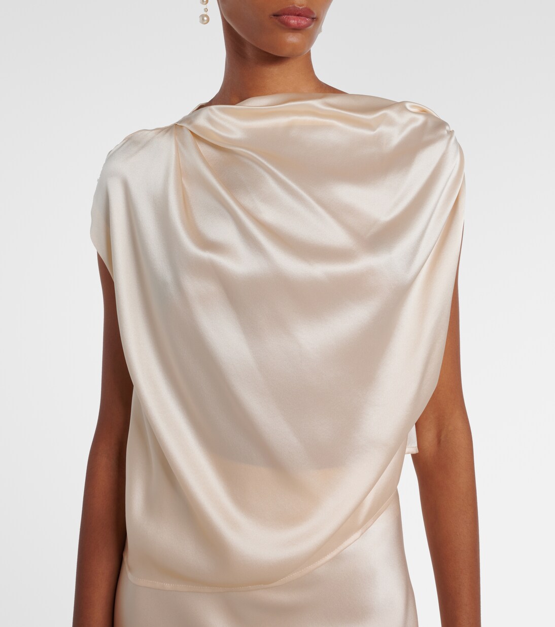 Draped silk satin top | The Sei