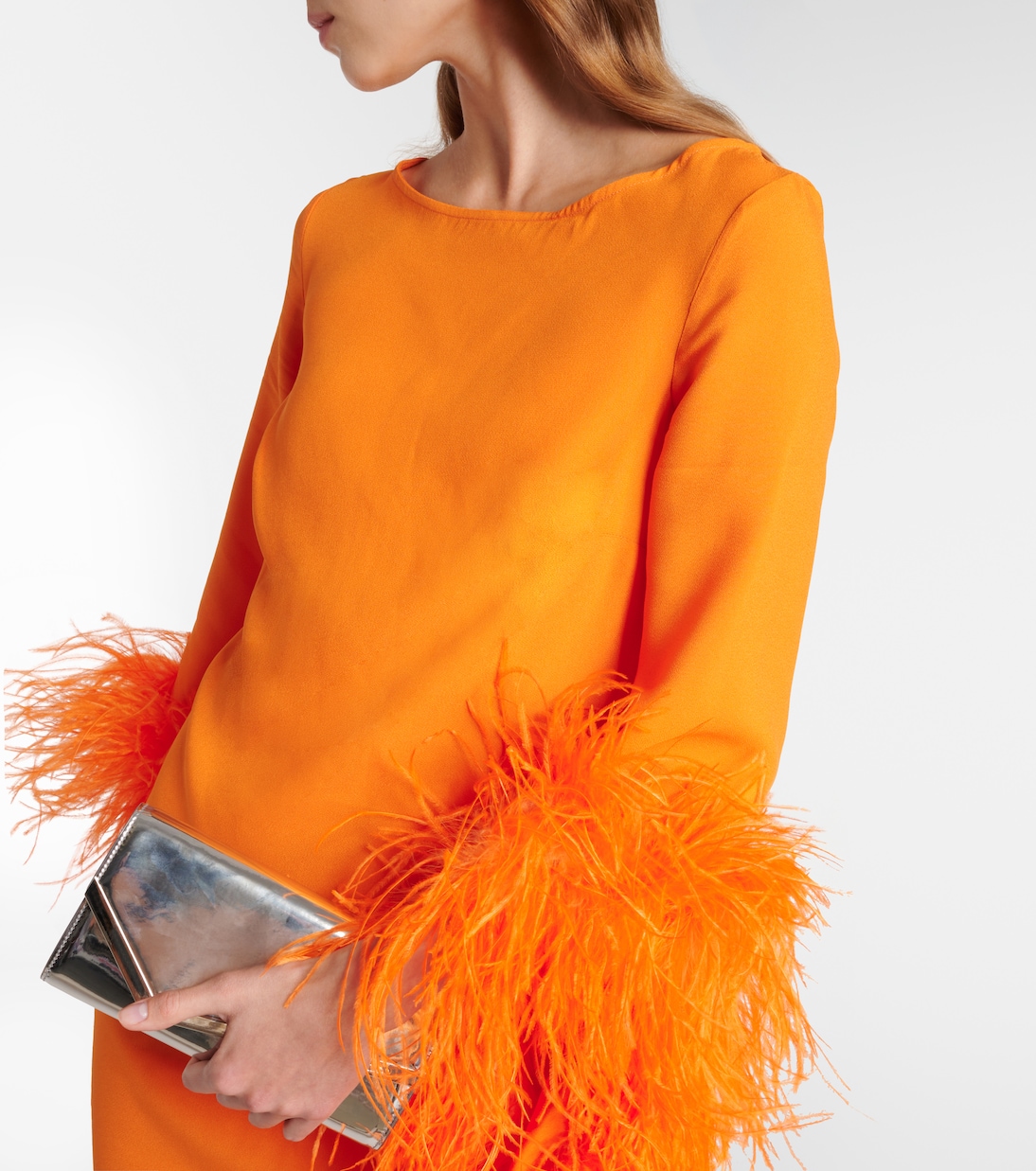 Robe midi Del Lago en crêpe à plumes | Taller Marmo