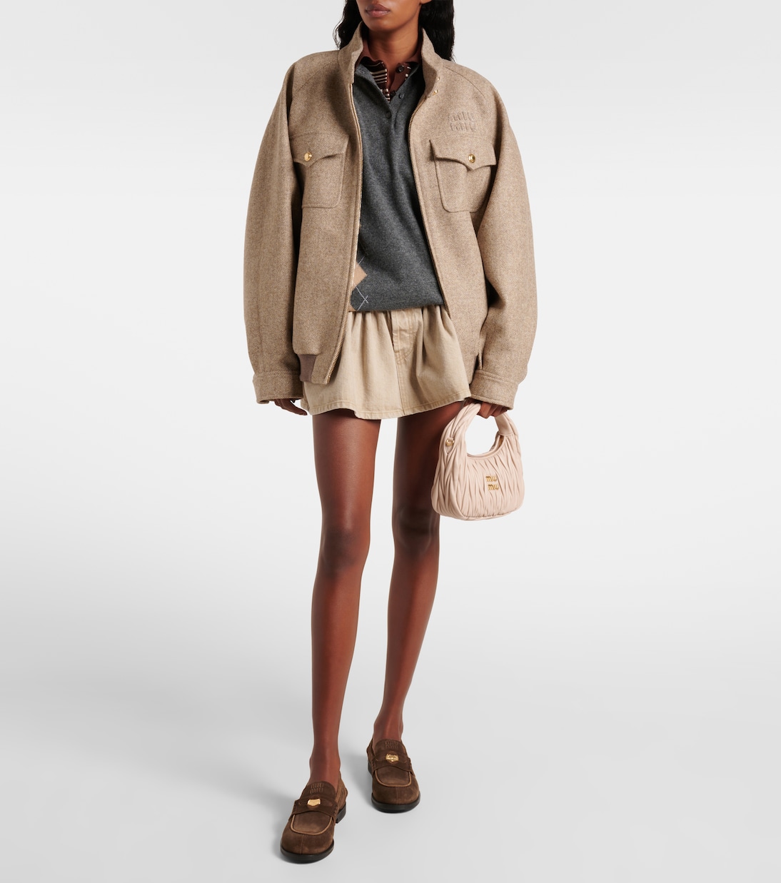 Wander Small matelassé leather shoulder bag | Miu Miu